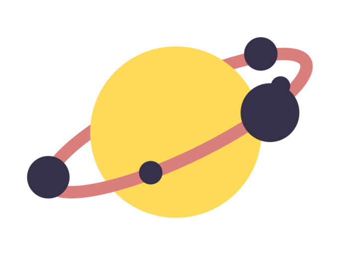 Planet and moon icon