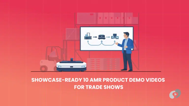 AMR product demo with autonomous mobile robot and presenter explaining warehouse automation workflow