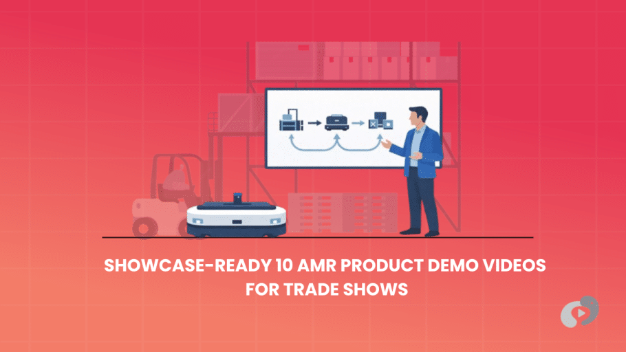 AMR product demo with autonomous mobile robot and presenter explaining warehouse automation workflow