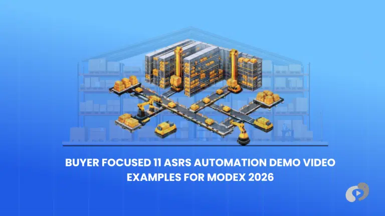 ASRS automation demo with high-bay storage, cranes, and conveyor-based material flow