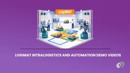LogiMAT booth demo showing intralogistics automation workflows and warehouse robots