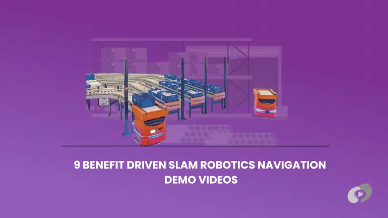 SLAM robotics navigation demo with autonomous warehouse robots and conveyor systems