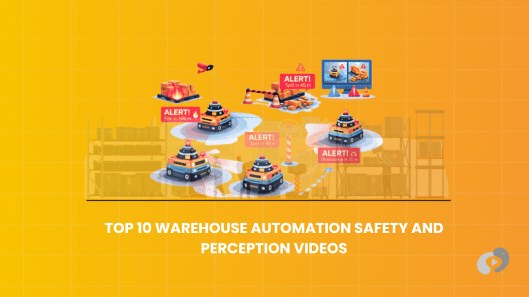 Warehouse safety and perception demo with autonomous robots detecting hazards and alerts