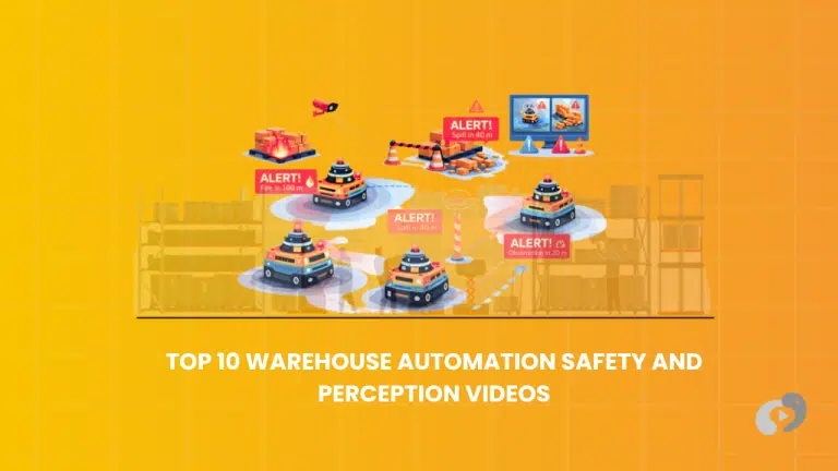 Warehouse safety and perception demo with autonomous robots detecting hazards and alerts
